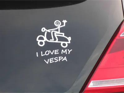 Obrázok produktu pre Nálepka I love my Vespa 150x105 mm