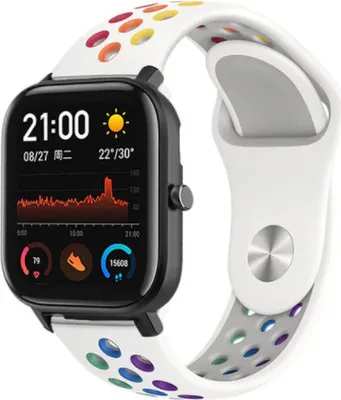 Produktbild von Strap-it Xiaomi Amazfit GTS Sportarmband (Bunt Weiß)
