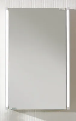 Immagine prodotto di Armadietto a specchio FACKELMANN LED-LINE / Armadietto da bagno con chiusura ammortizzata / Dimensioni (L x A x P): circa 42,5 x 67 x 16,5 cm / Armadietto con specchio e LED / 1 anta / Cerniere dell'anta liberamente selezionabili / Corpo: bianco