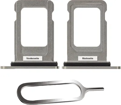 Produktbild von iPHONE 12 PRO / MAX SIM KARTEN HALTER TRAY ADAPTER FACH STECKER SLOT CARD + NADEL SILBER