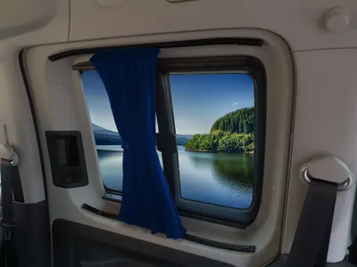 Produktbild von Maß Gardinen für VW Caddy 3 & 4 Kurz & Maxi mit Heckklappe (722) in Blau