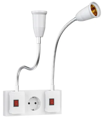 E27-Fassung mit Schalter, 2 Stück, 30 cm, flexibler Hals, für LED-Lampen