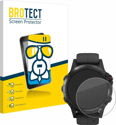 Produktbild von BROTECT Schutzglas für Garmin Fenix 5 Plus (47 mm) Schutzfolie Panzer Folie Glas Display Schutz klar