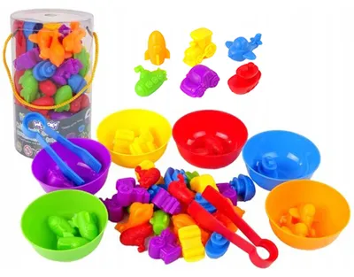 Produktbild von Woopie Montessori Lernspiel Farbsortierer Fahrzeuge 44-tlg.