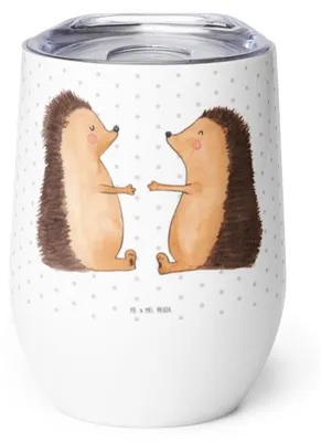 Produktbild von Mr. & Mrs. Panda thermosbecher Igel Liebe - Weiß - Geschenk, Freundin, Hochzeitstag, Isolierbecher, Thermobecher, kaffee tasse, Thermo Becher, Verlobt, glühweinbecher