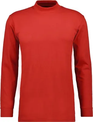 Ragman Stehkragen-Shirt langarm in rot