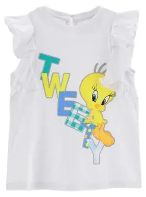 Productafbeelding van Marines Tweety T-shirt voor meisjes, wit, maat 80