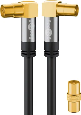 Immagine prodotto di goobay Cavo antenna TV 135 typ 4 x schermato 90° nero 10 m