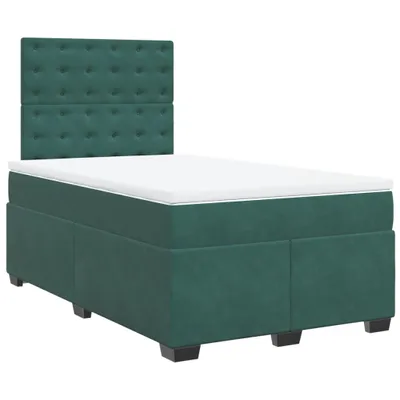 Produktbild von Boxspringbett mit Matratze Dunkelgrün 120x200 cm Samt