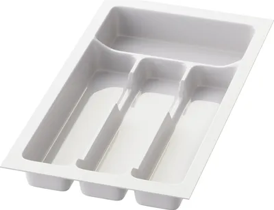 Produktbild von Sossai Besteckeinsatz Divio für Schubladen 30cm | 23 x 43 cm | Weiß Besteckkasten Schubladeneinsatz