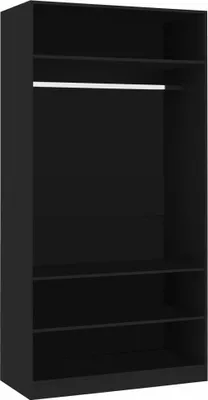 Image de vidaXL Armoire noire 100×50×200 cm panneau de particules