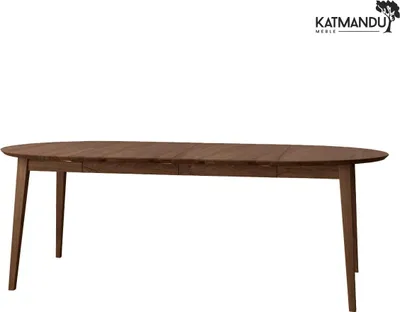 Produktbild von Orbetello Esstisch rund ausziehbar 110–210 cm Tabacco - Massiver Eichenholztisch