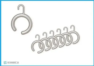 Produktbild von 14x Duschvorhangringe offen Barrierefrei silber matt mit Haken