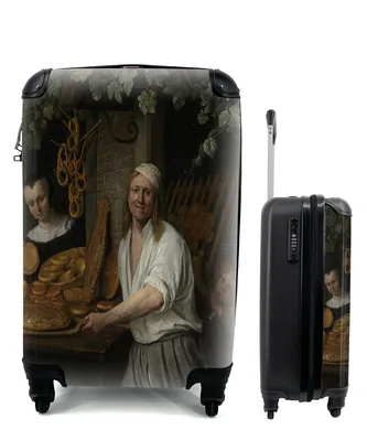 Produktbild von MuchoWow® Koffer Handgepäck Trolley Rollkoffer Kleine Reisekoffer mit 4 Rollen - Bäcker Arent Oostwaard und seine Frau Catharina Keizerswaard - Jan Steen - Cabin Size < 55x40x23 cm & 55x40x20 cm - Fotokoffer - Kabinenkoffer - Boardgepäck - Reise-Box - Reisekoffer - Reisegepäck - Koffer mit Bild - Trolley für Kinder