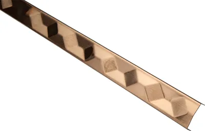 Produktbild von Fliesenbordüren Fliesenleiste, langlebig & rostfrei als Kantenschutz, Abschluss & Dekoration - (2 Meter EB1, bronze gebürstet) antik vintage boden gold küche