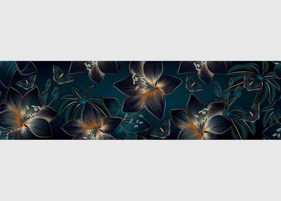 Selbstklebende Wandbordüre, Blumen, 500x14 cm, mehrfarbig