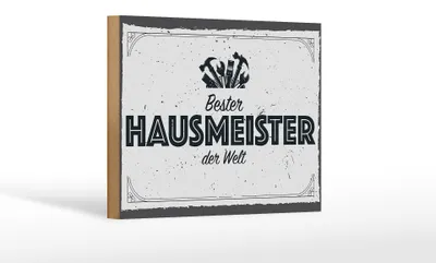 Produktbild von Holzschild Spruch 18x12 cm Bester Hausmeister der Welt Dekoration