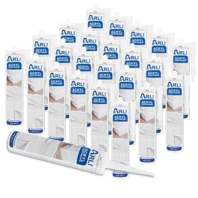 Produktbild von 24x ARLI Acryl 310ml weiß überstreichbare Dichtstoff Universal Bauacryl Maleracryl Fugendichter Dichtmasse