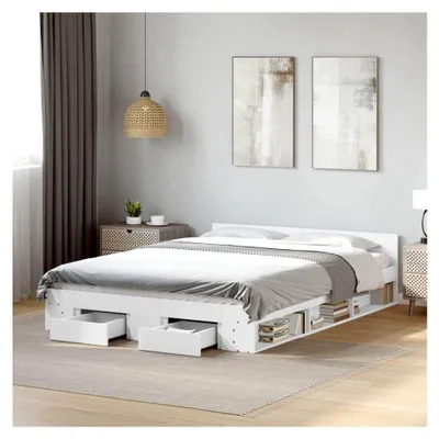 Produktbild von Bettgestell mit Schubladen in Weiß 150x200 cm