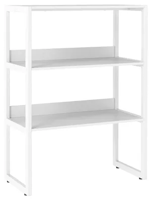 Produktbild von KOMFOTTEU Schreibtischregal 3 Ebenen, Bücherregal, mit 2 Kippschutz-Sets & verstellbaren Fußpolstern, Aufbewahrungsregal mit Absturzsicherung, Küchenregal für Büro, Küche & Wohnzimmer, 64 x 33 x 90,5 cm