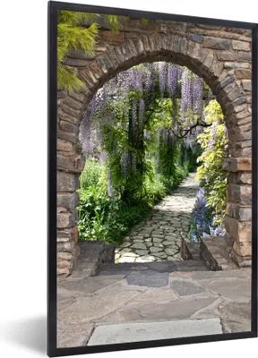 Produktbild von MuchoWow® Gerahmtes Poster Wald - Aussicht - Steine - Weg 20x30 cm - Poster mit Schwarzem Bilderrahmen Wandposter Rahmen Foto Bilder - Drucken - Bilder Poster im Rahmen