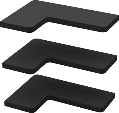 Immagine prodotto di Mensola ad angolo Vicco Curva Nero 40.5 x 2.5 cm Set di 3, Model 53017