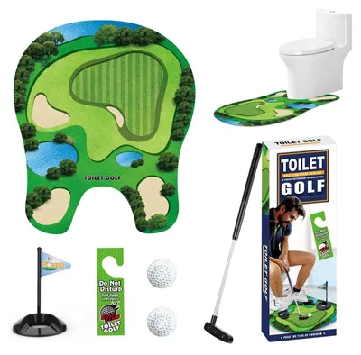 Obrázek produktu pro Mini golfová sada do toalety, včetně puttingové podložky a golfových míčků