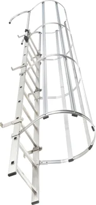 Produktbild von Hailo Steigleiter mit Rückenschutz VAM-17 Edelstahl 4,76m