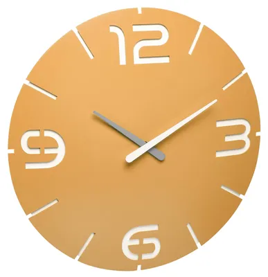 Produktbild von TFA Dostmann Contour Design-Funkuhr, 60.3536.07, Wanduhr mit Funk, mit Ziffern und Stundenmarkierung, gelb, 350 x (H) 35 mm