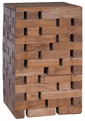 Zdjęcie produktu dla Rustykalny stolik pomocniczy z litego drewna, 29x29x48 cm