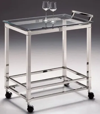 Produktbild von Casa Padrino Luxus Servierwagen Silber 74 x 49 x H. 78 cm - Hotel Restaurant Gastronomie Trolley - Luxus Accessoires