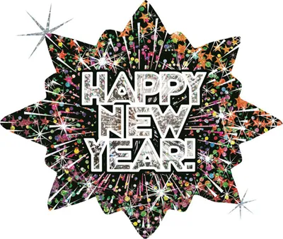 Produktbild von Shape Folienballon "Happy New Year" Feuerwerk | 81 cm
