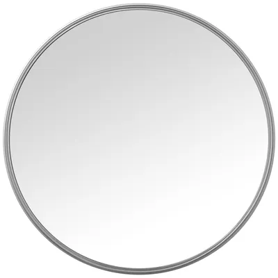 Immagine prodotto di Specchio rotondo da parete in melaminico argentato, dimensioni 76 x 76 x 6 cm