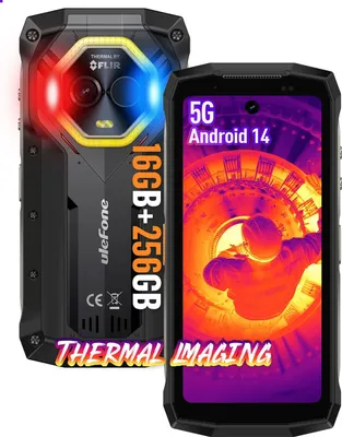 Produktbild von Ulefone Armor Mini 20T Pro 5G Outdoor Handy 4,7” FLIR® Wärmebildkamera, 256GB+16GB/2TB Android 14 Smartphone IP68 50MP 33W/6200mAh, Dual SIM NFC