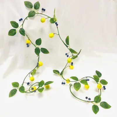Immagine prodotto di Confezione da 2: ghirlanda artificiale con limoni e mirtilli, lunghezza 2 metri