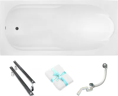 Produktbild von Aqua For You | Besco Bona Badewanne - 150x70cm - Acryl - Mit Füßen - Rechteckig - Syphon