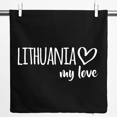 Produktbild von Huuraa Kissenbezug Lithuania my love 40x40cm Black Baumwolle Dekokissenbezug Geschenkidee