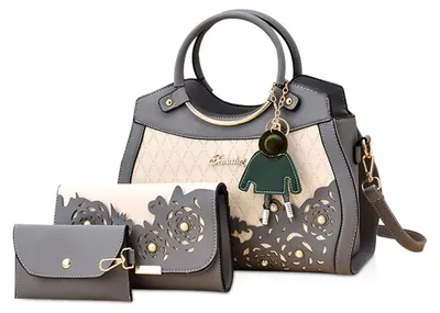 Produktbild von NICOLE & DORIS Damen Handtasche 3-teiliges Set Elegant Ümhängetasche+Praktische