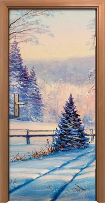 Produktbild von Türposter 90x200 cm Türaufkleber Türtapete Türfolie Klebefolie Winterlandschaft Schnee Bäume Wald