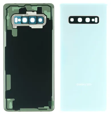 Produktbild von Samsung Galaxy S10+ (SM-G975F) Backcover + Kameraglas + Kleber (Ceramic White), Weiß