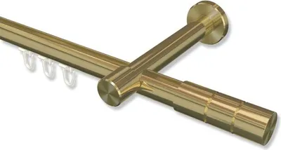 Produktbild von Interdeco Innenlaufstange, Gardinenstange mit Innenlauf Messing-Optik Modell Prestige Elanto, 20 mm Ø 1-läufig, 120 cm