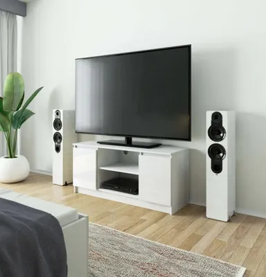 Obrázek produktu pro TV stolek YMARIN - bílý / bílý lesklý