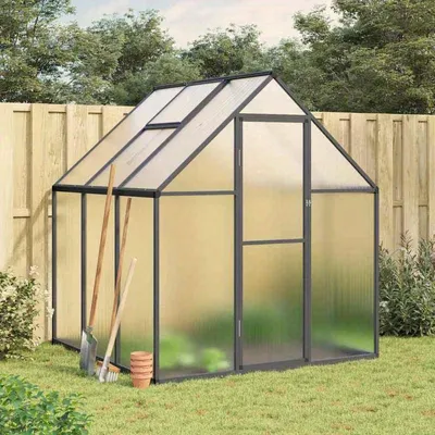 Image de Kweekkas – Serre – Serre de jardin – Serre avec structure en aluminium et design anthracite – 169x169x195 cm