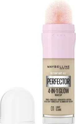 A product shot of a Maybelline makeup product with its cap off.