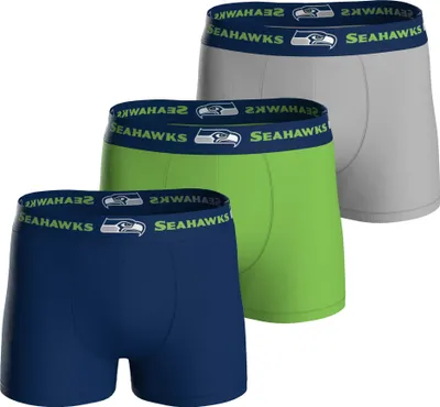 Produktbild von NFL Herren Boxershorts, 3er Pack - NFL Teams, Boxers, Football, Logo, Baumwollmischung Seattle Seahawks 2XL