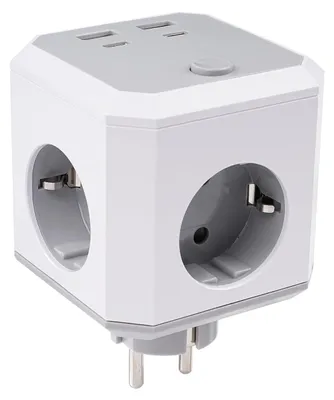Obrázok produktu pre Multirozbočovač Schuko, 8 v 1, s 4 zásuvkami, 2 USB portami a 2 USB-C portami