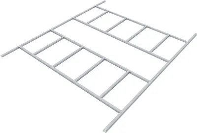Produktbild von Pergart Fundamentbodenrahmen für Gerätehaus "Frankfurt II 911" aluminium blank 309 x 266 x 2,6 cm