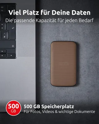 Produktbild von Intenso TX500, 500 GB, USB Typ-C, 3.2 Gen 2 (3.1 Gen 2), 1000 MB/s, Braun