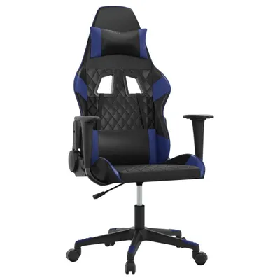 Produktbild von Gaming-Stuhl mit Massagefunktion Schwarz und Blau Kunstleder