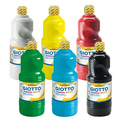 Zdjęcie produktu dla Zestaw 6 farb szkolnych Giotto, każda po 1000 ml